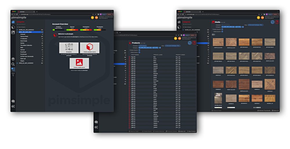 Product Information Management System Interface